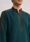 Peacock Blue Lycra Kurta Set With Bead Work