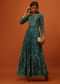 Peacock Green Satin Kurti With Sequins And Thread Work