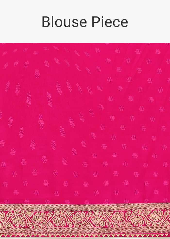 Peach Dola Silk With Bandhani Weave Detail