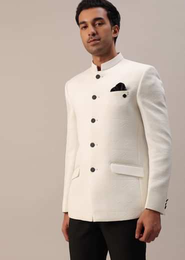 Pearl White Jodhpuri Suit