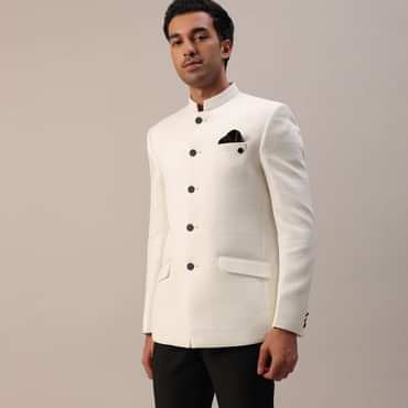 Pearl White Jodhpuri Suit