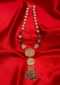 Pearls and plum stone studded long traditional necklace with polki kundan pendant only on Kalki