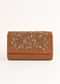 Pecan Brown Clutch In Suede With Zardosi Embroidered Floral Motifs Online - Kalki Fashion