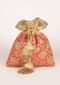 Persian Red Potli In Brocade Silk With Green And Gold Weaved Geometric Floral Pattern Online - Kalki Fashion