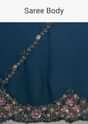 Persian Blue 3D Embroidered Saree In Tissue Silk