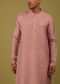 Petal Pink Striped Art Silk Kurta