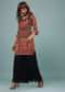 Black Printed Palazzo Suit In Georgette With Multicolored Kashmiri Print