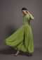 Pickle Green Georgette Jumpsuit With Mirror And Resham Embroidered Bodice