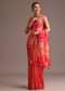 Pink Abstract Printed Muslin Saree