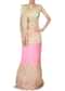 Golden pink  lehenga saree featuring in zari and sequin embroidery only on Kalki