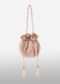 Pink And Gold Potli Bag In Silk With Woven Golden Stripes And Cut Dana Embroidery Online - Kalki Fashion