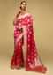 Pink And Orange Two Toned Banarasi Saree In Silk With Weaved Floral Buttis Online - Kalki Fashion