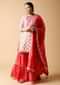 Pink And White Sharara Suit With Printed Floral Buttis And Detailed Using Zari And Gotta Lace