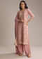 Pink Banarasi Georgette Palazzo Suit