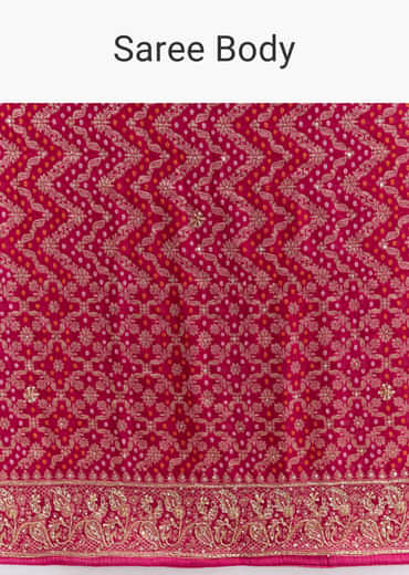 Rani Pink Banarasi Georgette Saree With Heavy Embroidery