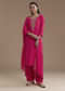 Pink Bandhani Printed Silk Kurta Set with Zari Work