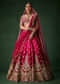 Pink Bridal Silk Lehenga Set with  Two Dupattas