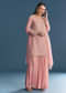 Pink Chinon Kurta Palazzo Suit With Moti And Cut Dana Work
