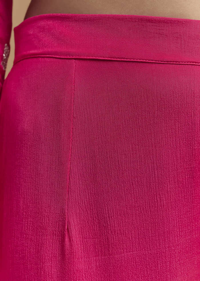 Pink Chinon Sharara Suit With Heavy Hand Embroidery