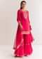 Pink Crepe Kurta Set With Zardosi And Sequins Dupatta