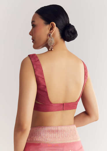 Pink Dola Silk Saree With Butti Work
