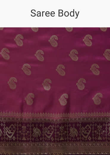 Pink Dola Silk Saree with Woven Geometric Motif and Blouse Fabric