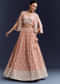 Pink Georgette Bridesmaid Lehenga With Sequins And Thread Embroidery