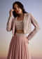 Pink Georgette Moti Resham Work Lehenga Jacket Set