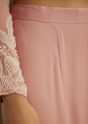 Pink Georgette Moti Work Asymmetrical Kurta Set With Tassels Bordered Dupatta