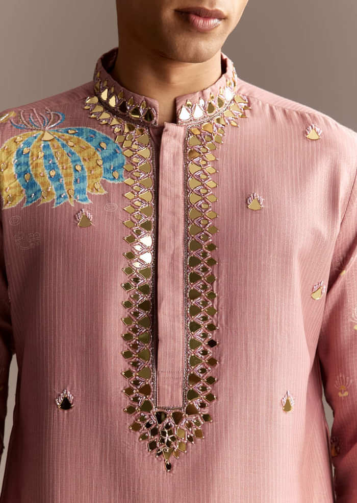 Pink Mirror Kurta Set