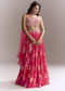 Pink Net Bridesmaid Lehenga With Floral Print And Heavy Embroidery