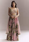Pink Net Floral Bridesmaid Lehenga With Heavy Embroidery