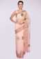 Pink organza saree in thread and french knot embroidered butti only on Kalki