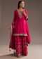 Pink Palazzo Dupatta Set With sequins Work