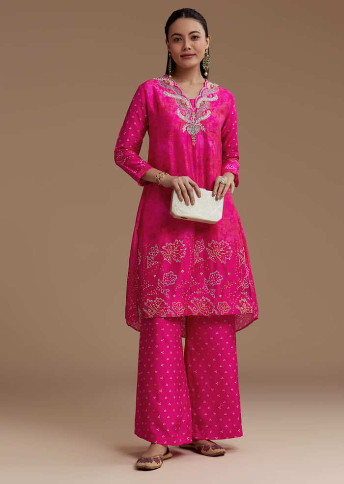 Pink Printed Kurta Co-ord Set