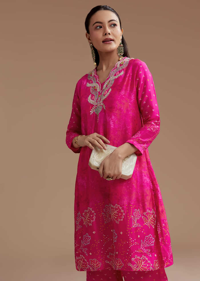 Pink Printed Kurta Co-ord Set