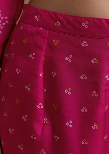 Pink Printed Kurta Co-ord Set