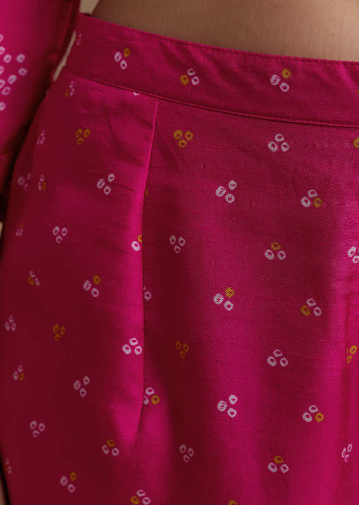 Pink Printed Kurta Co-ord Set