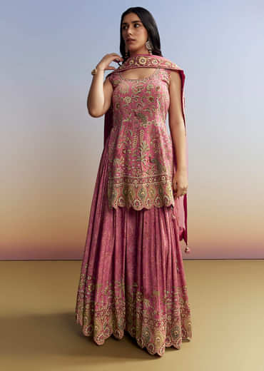 Pink Printed Palazzo Set