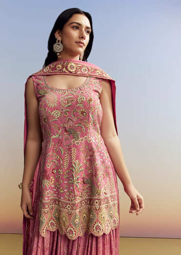 Pink Printed Palazzo Set