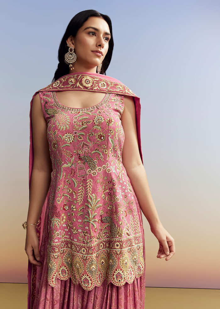Pink Printed Palazzo Set