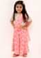 Kalki Girls Pink Printed Palazzo Suit With An Detachable Saree Drape And Sequins Crop Top Online - Kalki Fashion