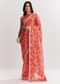 Pink Printed Tissue Lurex Saree With Zari Mirror And Cutdana Embroidery