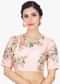 Pink Blouse In Raw Silk With Velvet And Zari Floral Embroidery Online - Kalki Fashion