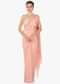 Pink ready pleated saree in lycra net embellished in kundan work only on Kalki