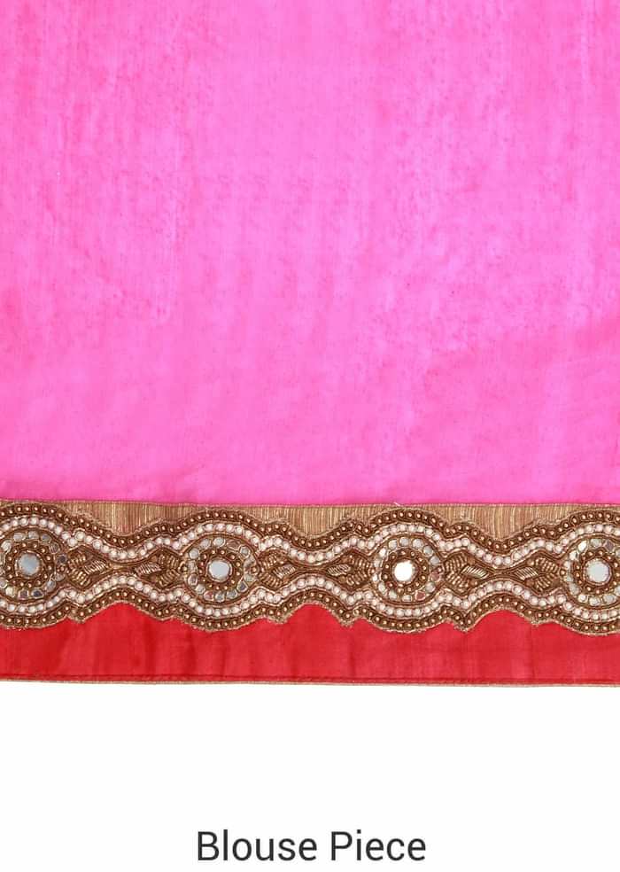 Pink saree adorn in zardosi and sequin butti only on kalki