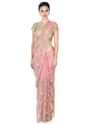 Pink saree embellished in resham in floral motif only on Kalki - KALKI Fashion India