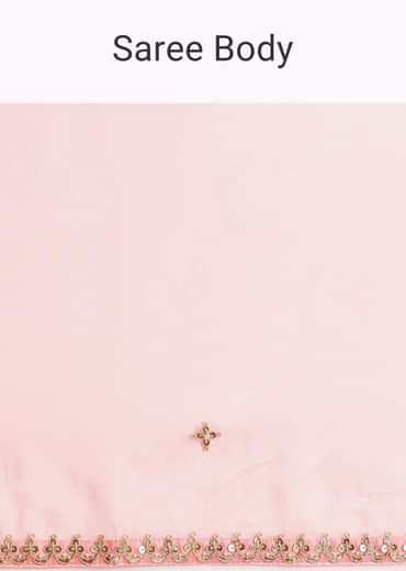 Pink Sequin Embroidered Organza Saree With Gotta Patti Embroidery