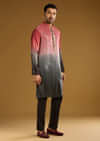 Pink Sequins Kurta Set For Men With Embellishments