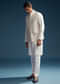 Pink Silk Kurta Jacket Set For Men With Abla Work